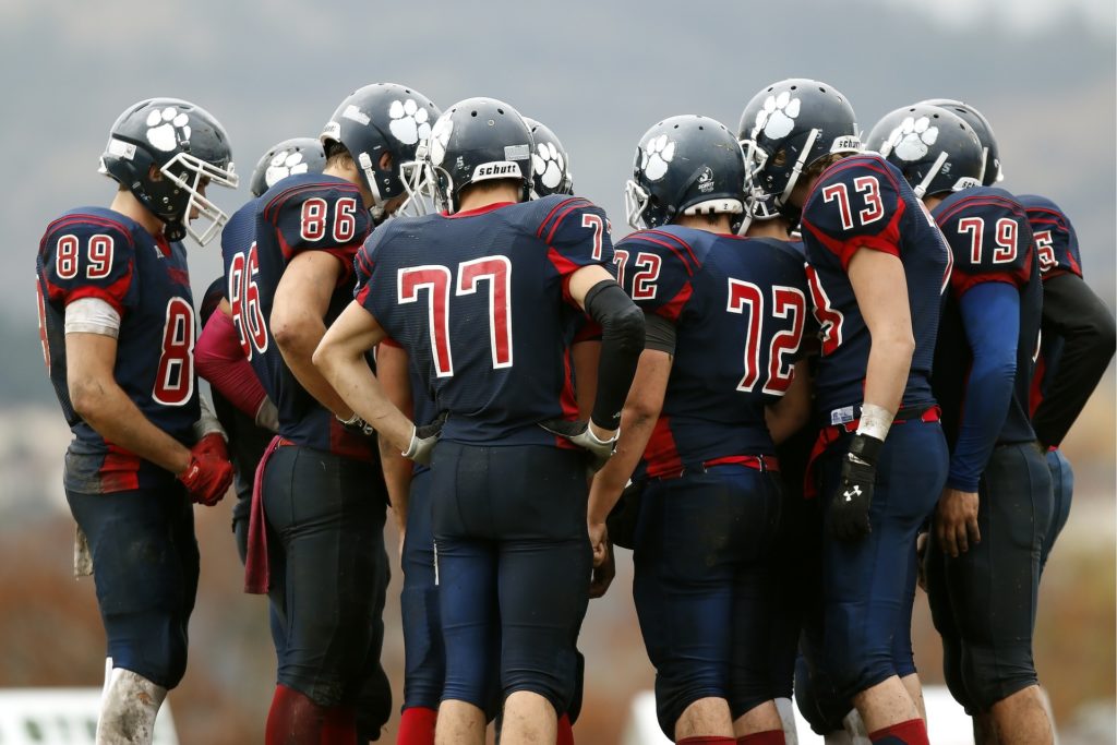 Football huddle